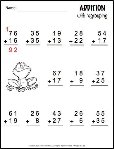 adding with and without regrouping worksheets