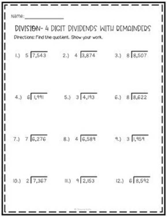 multiplication and division worksheets grade 6