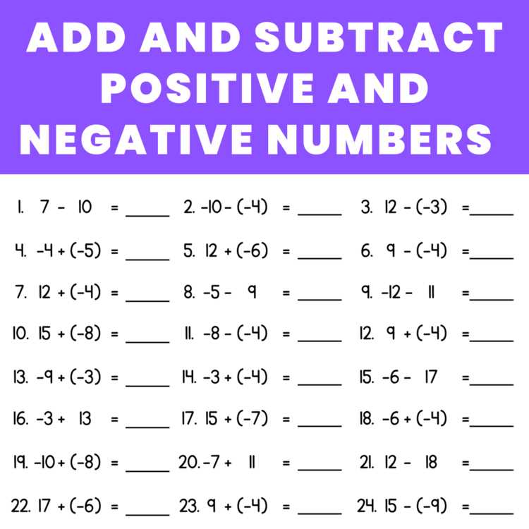 negative numbers worksheets negative numbers worksheets