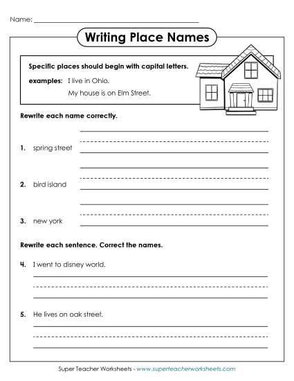 fixing capitalization worksheet
