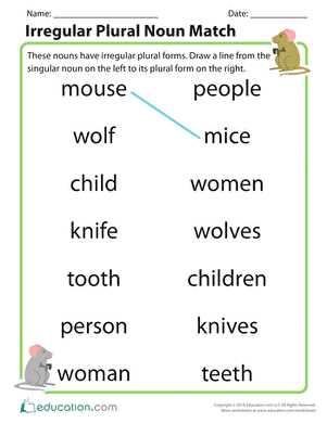 singular and plural nouns worksheets