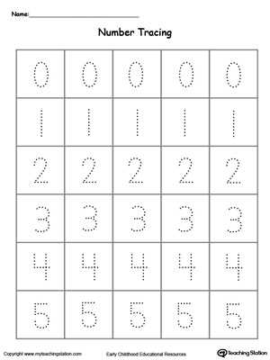 0 5 tracing worksheet