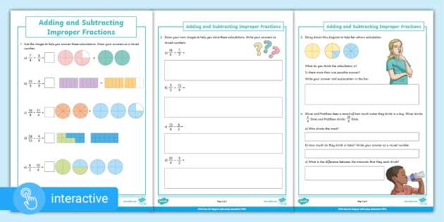 worksheets for improper fractions