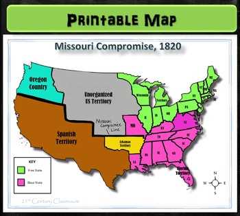 missouri compromise of 1820 worksheet