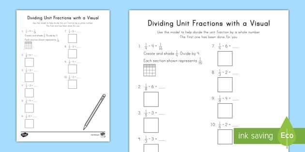 division fractions worksheet