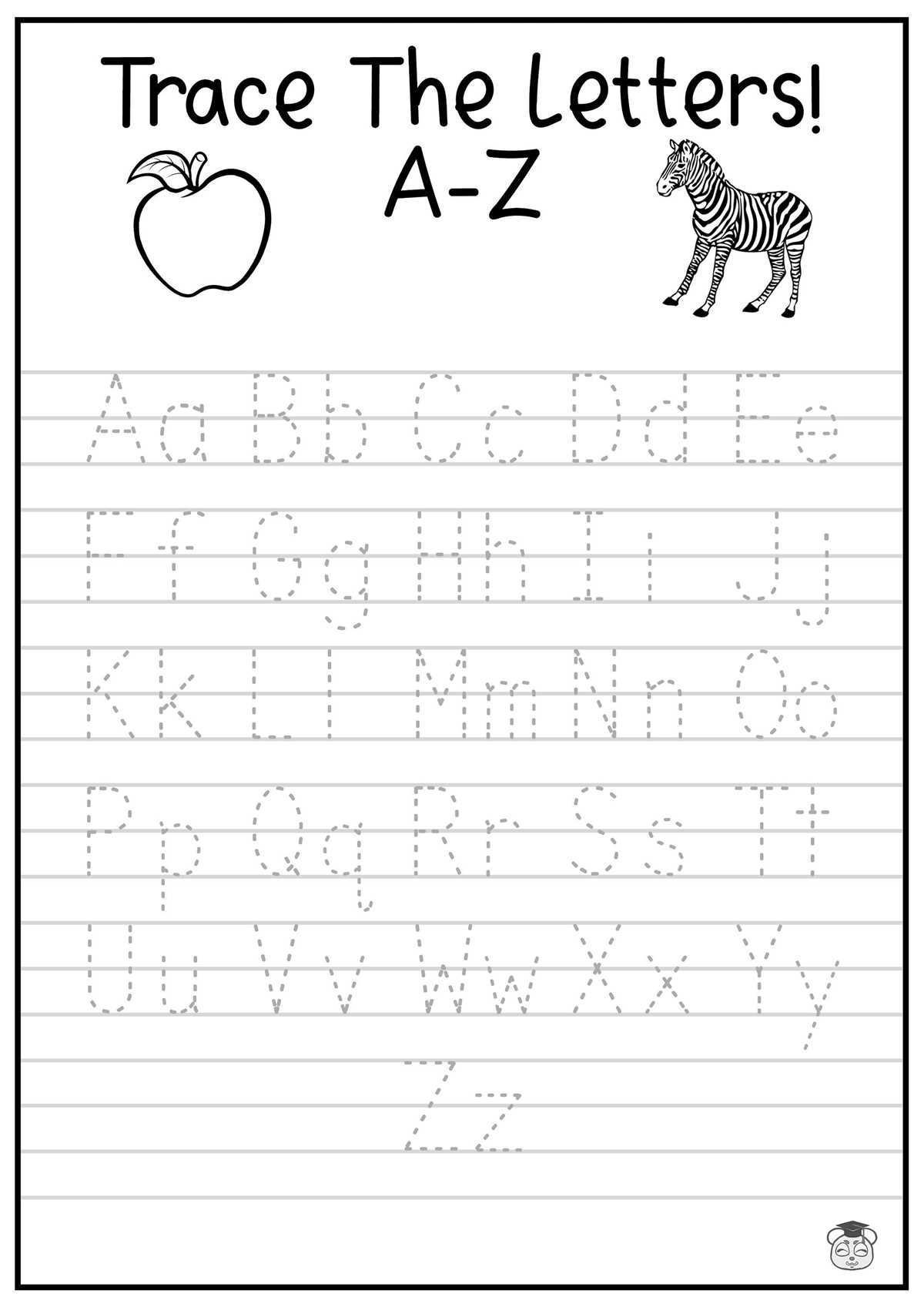 trace the alphabet worksheet