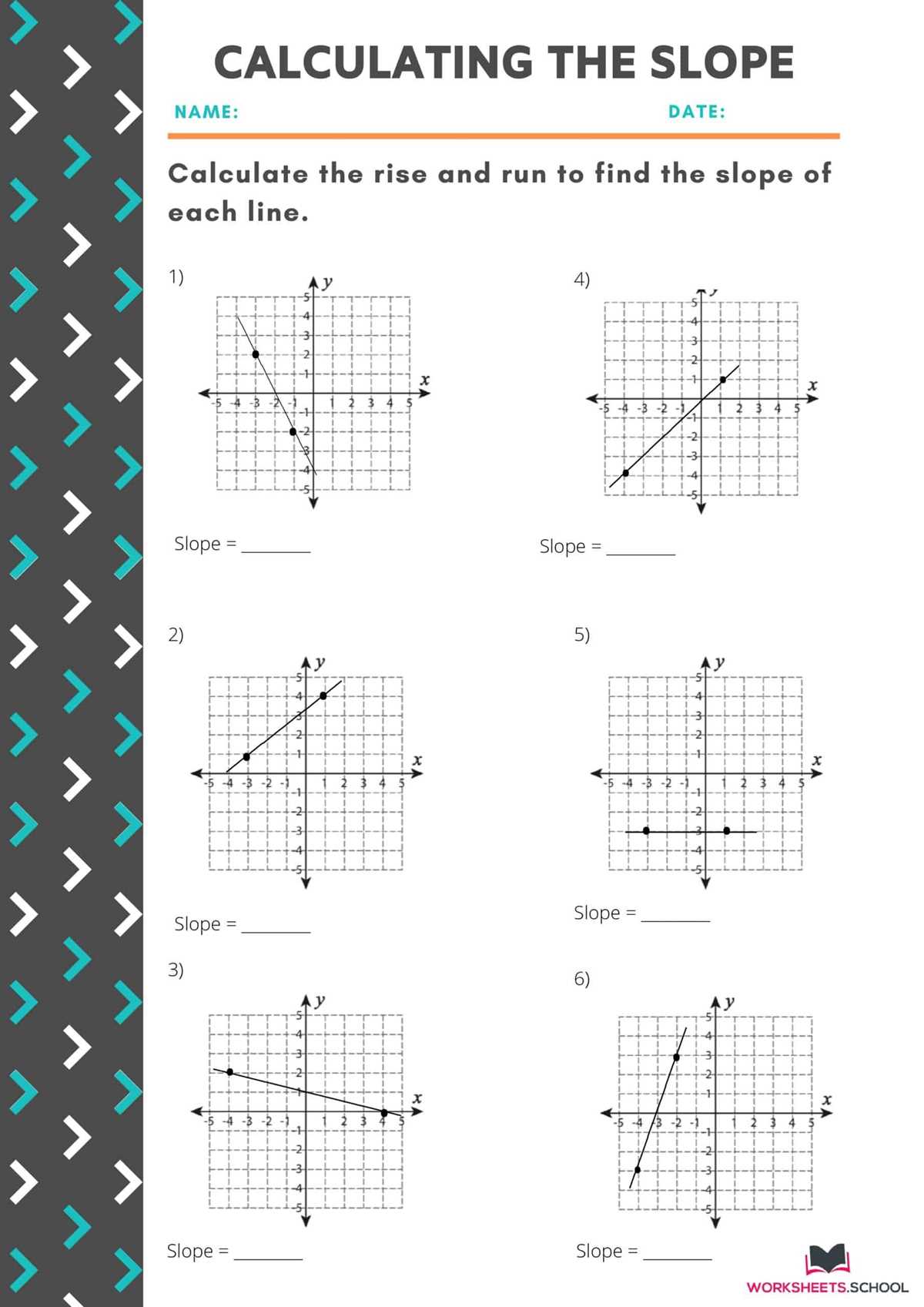 finding slope worksheets