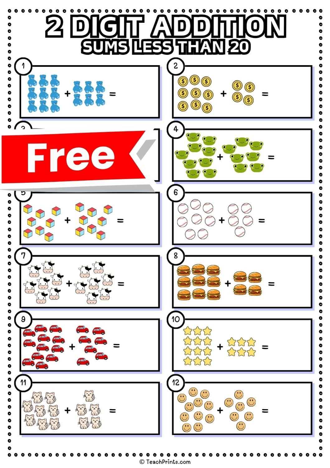 2 digit addition no regrouping worksheet