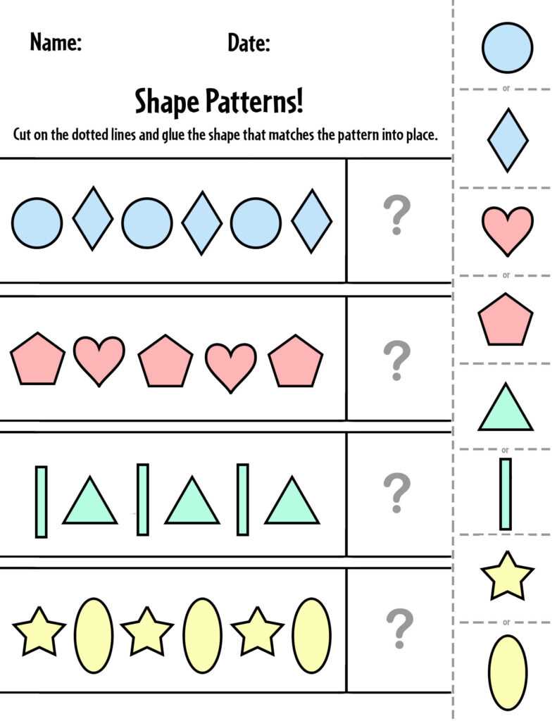patterns worksheets for kindergarten
