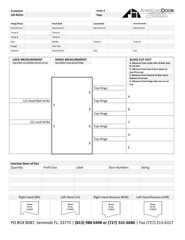 door measurement worksheet