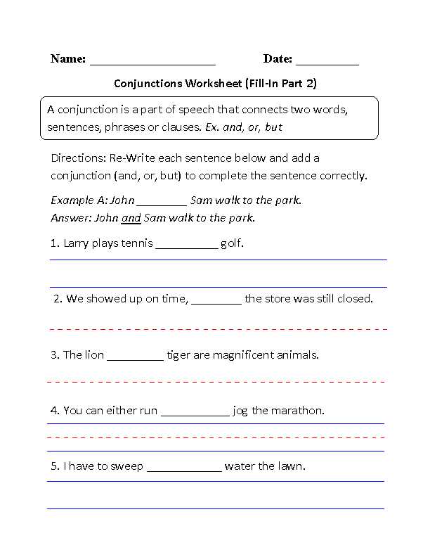 commas with coordinating conjunctions worksheet
