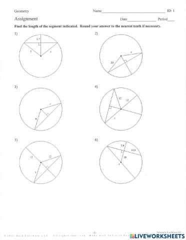 chords worksheet geometry
