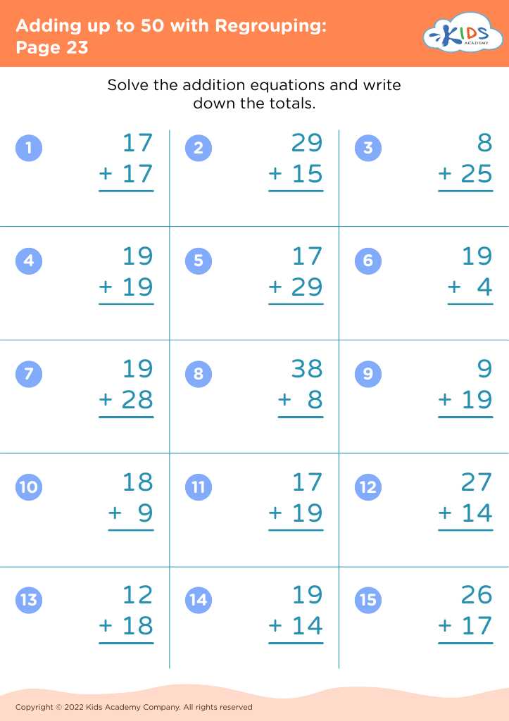class 2 addition worksheets