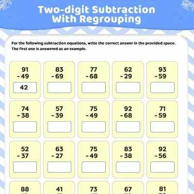 regrouping subtraction worksheets