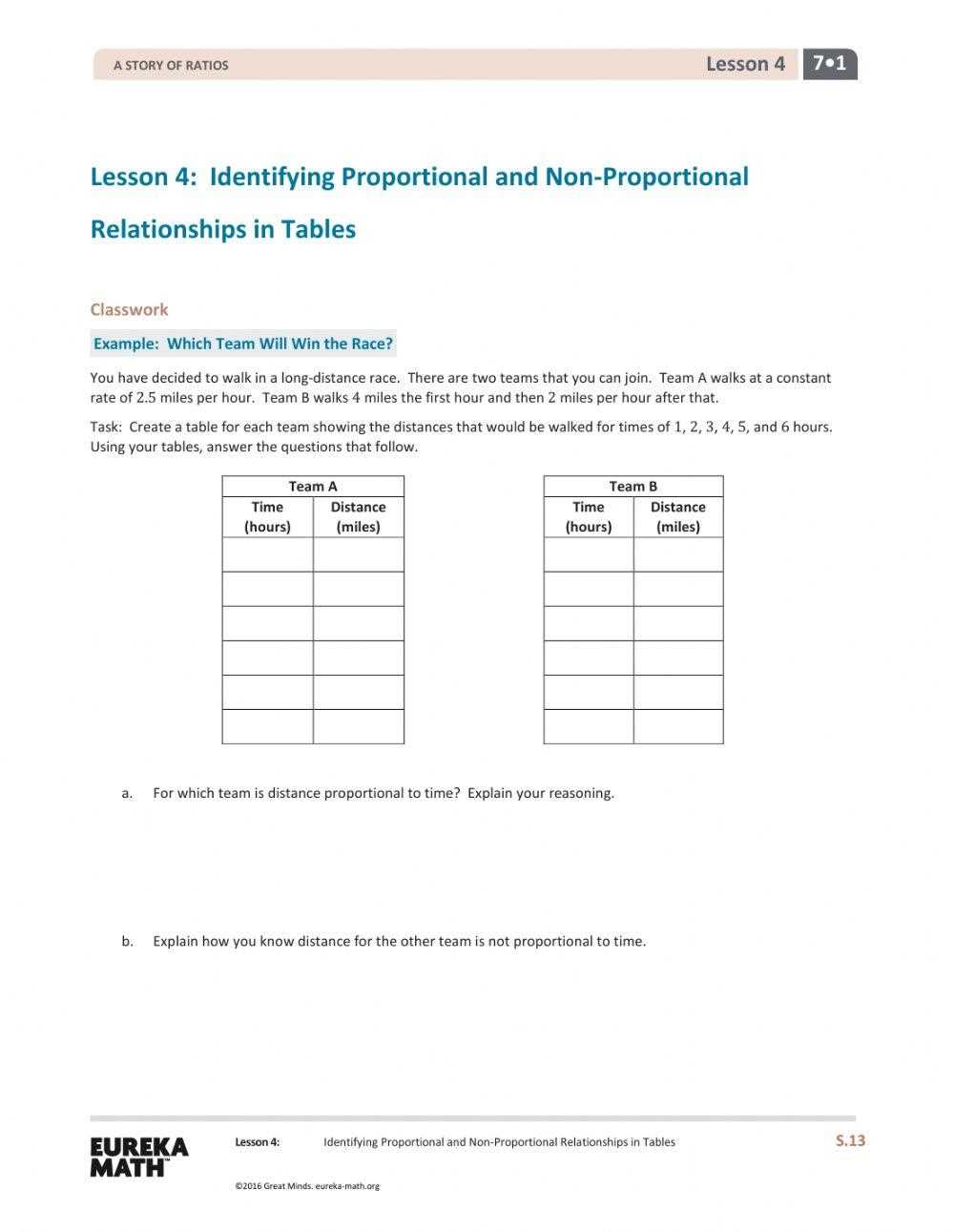 non proportional relationships worksheets