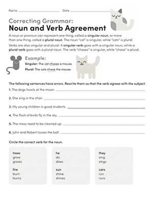 noun and verb worksheet