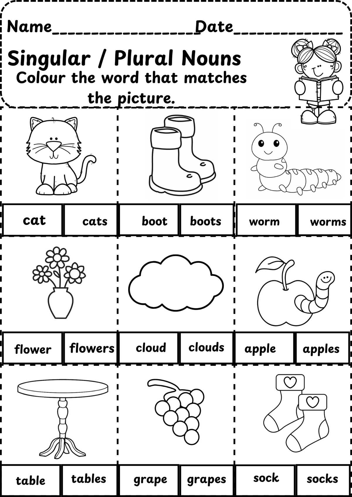noun worksheets for grade 1