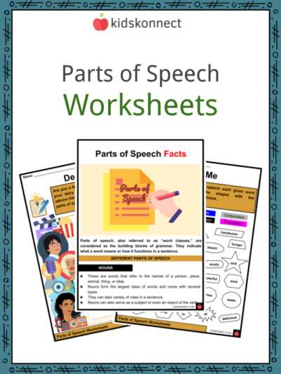 finding parts of speech in sentences worksheets