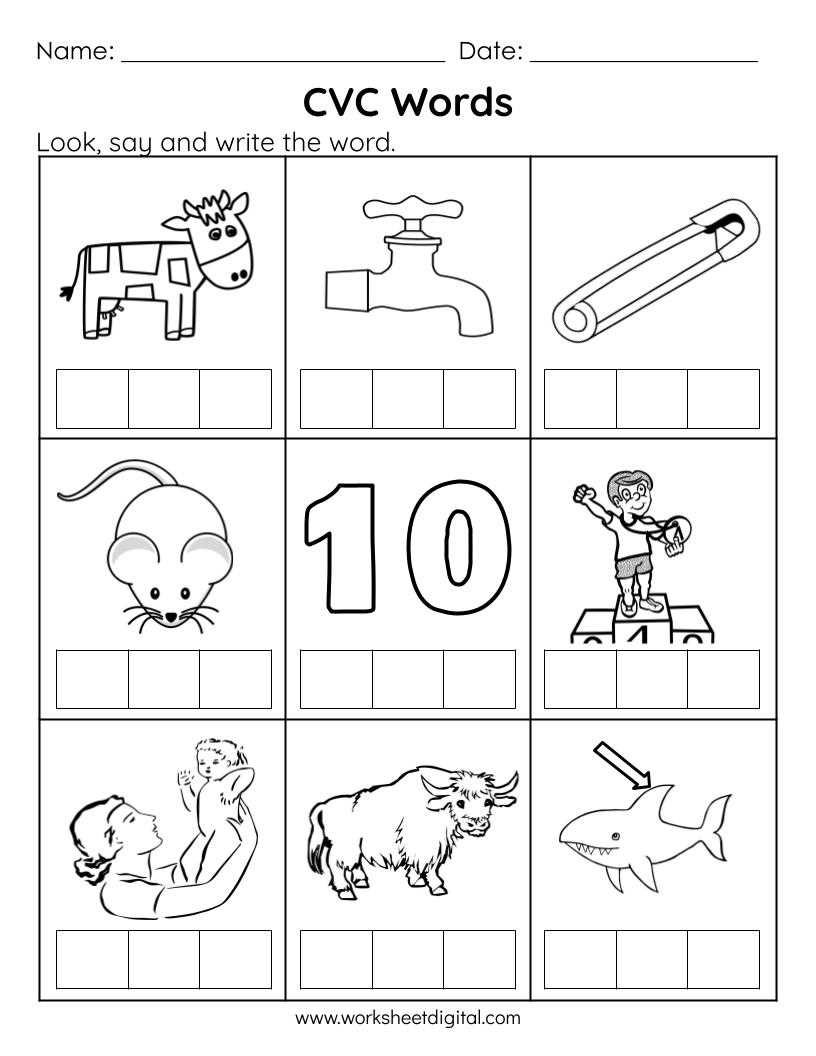 cvc kindergarten worksheets