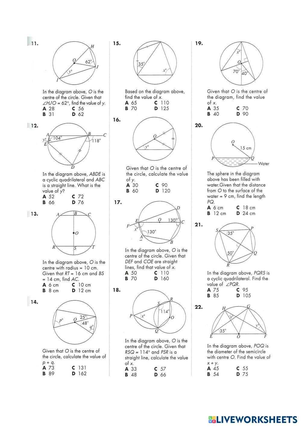 angles circles velocity worksheet