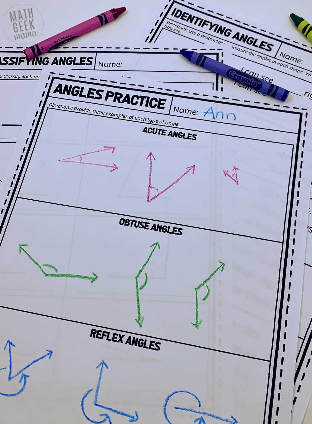 angle geometry worksheet