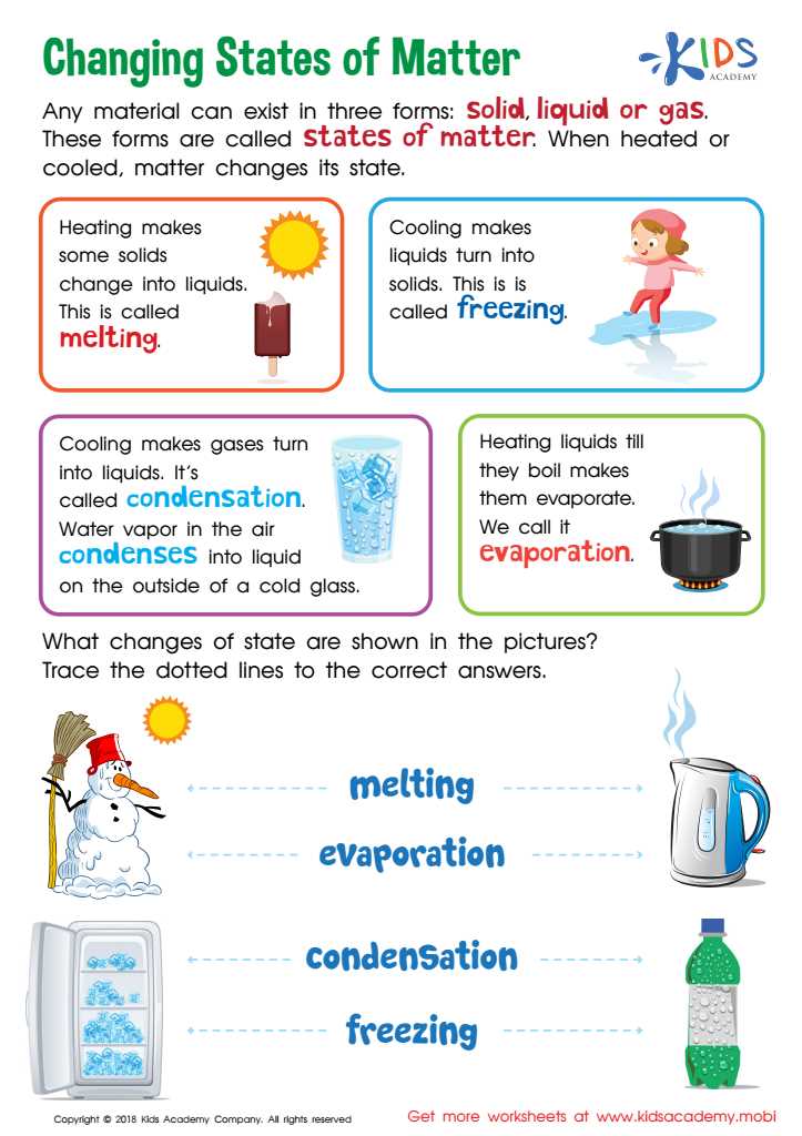 3 types of matter worksheet