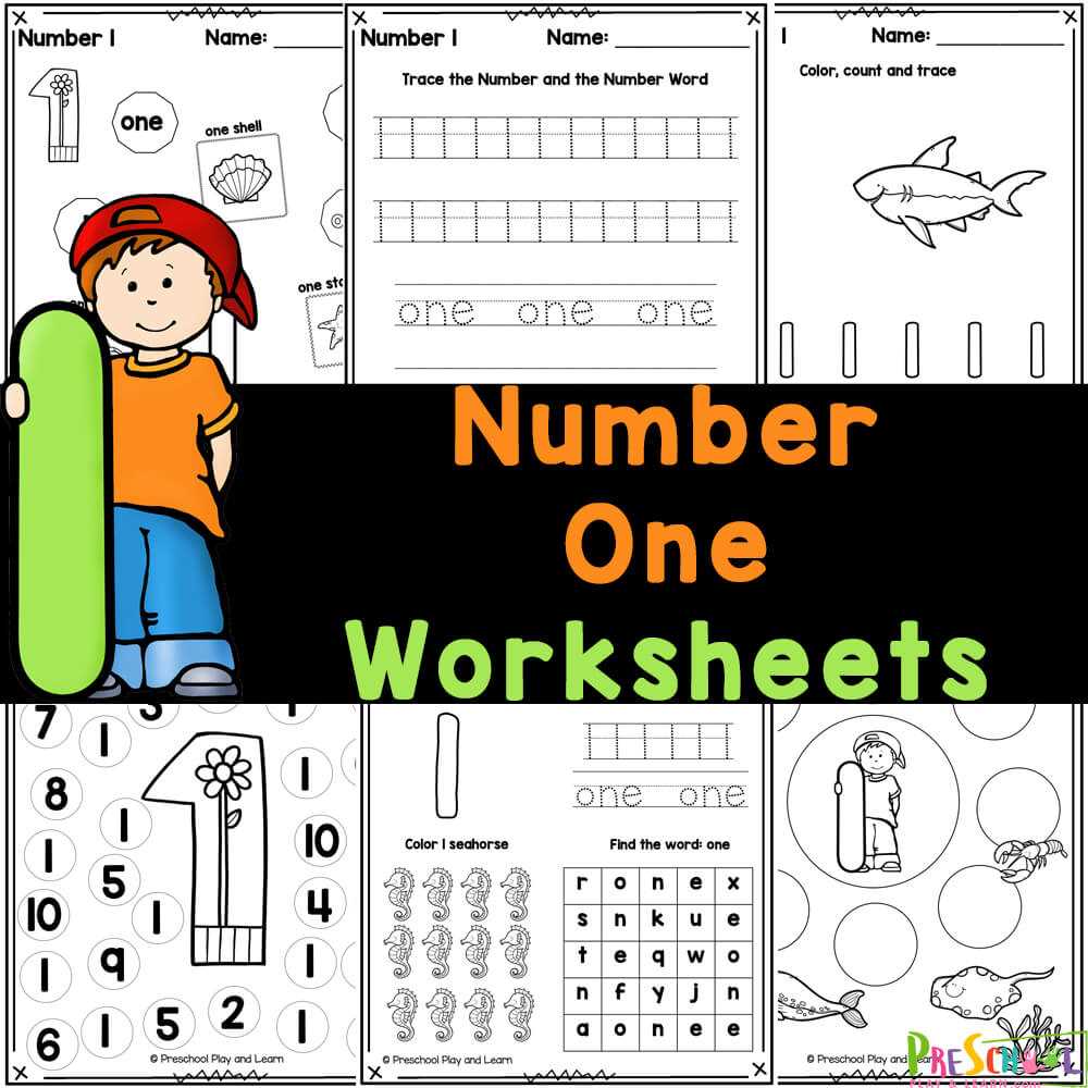 number 1 preschool worksheet