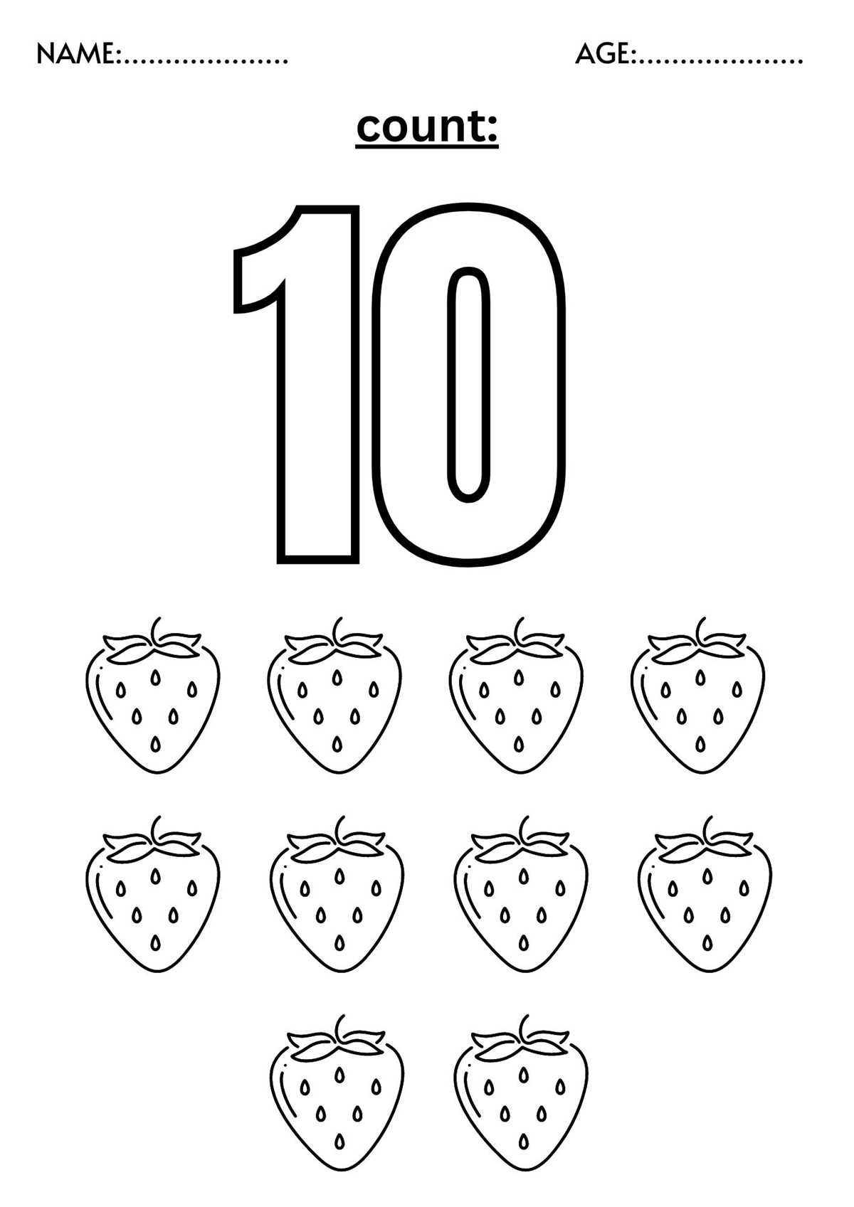 number 10 preschool worksheet number 10 preschool worksheet