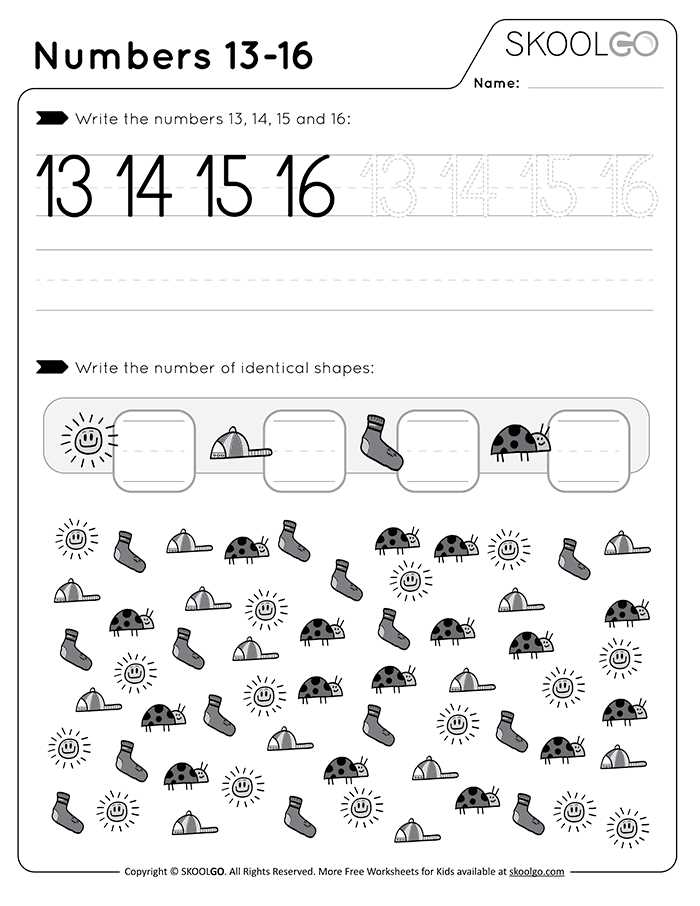 number 13 worksheet preschool