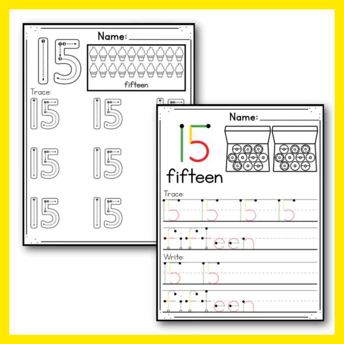number 15 worksheets for preschool