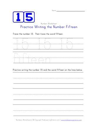 number 15 worksheets
