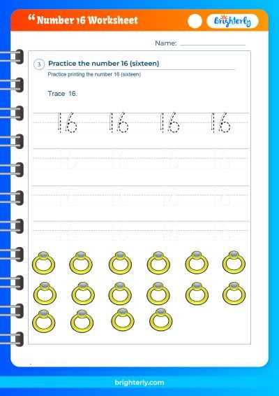 number 16 worksheets for preschool