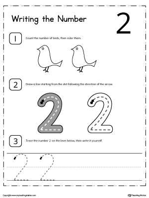 number 2 worksheets for kindergarten