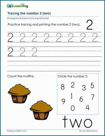 number 2 worksheets for kindergarten