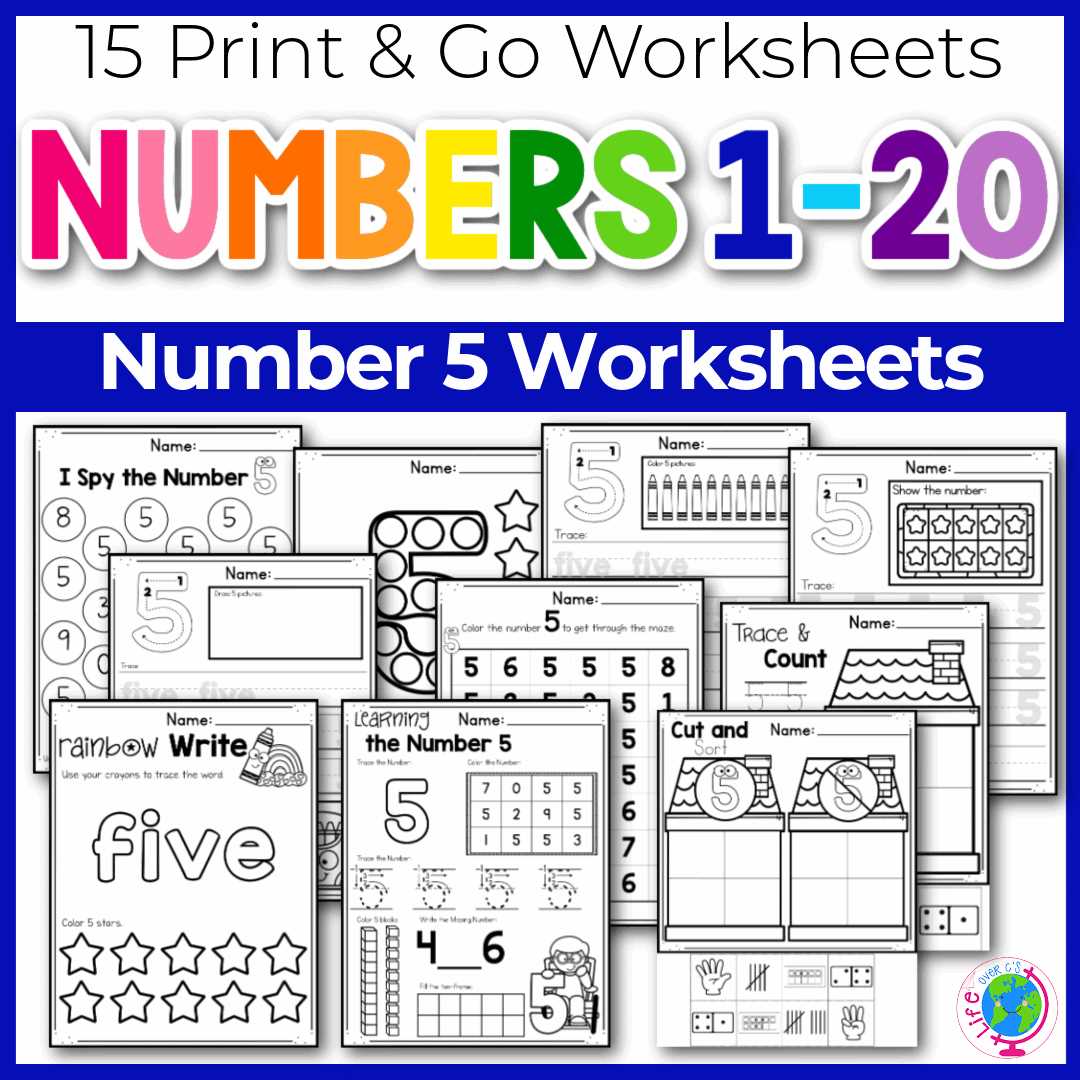 number 5 worksheets for preschoolers