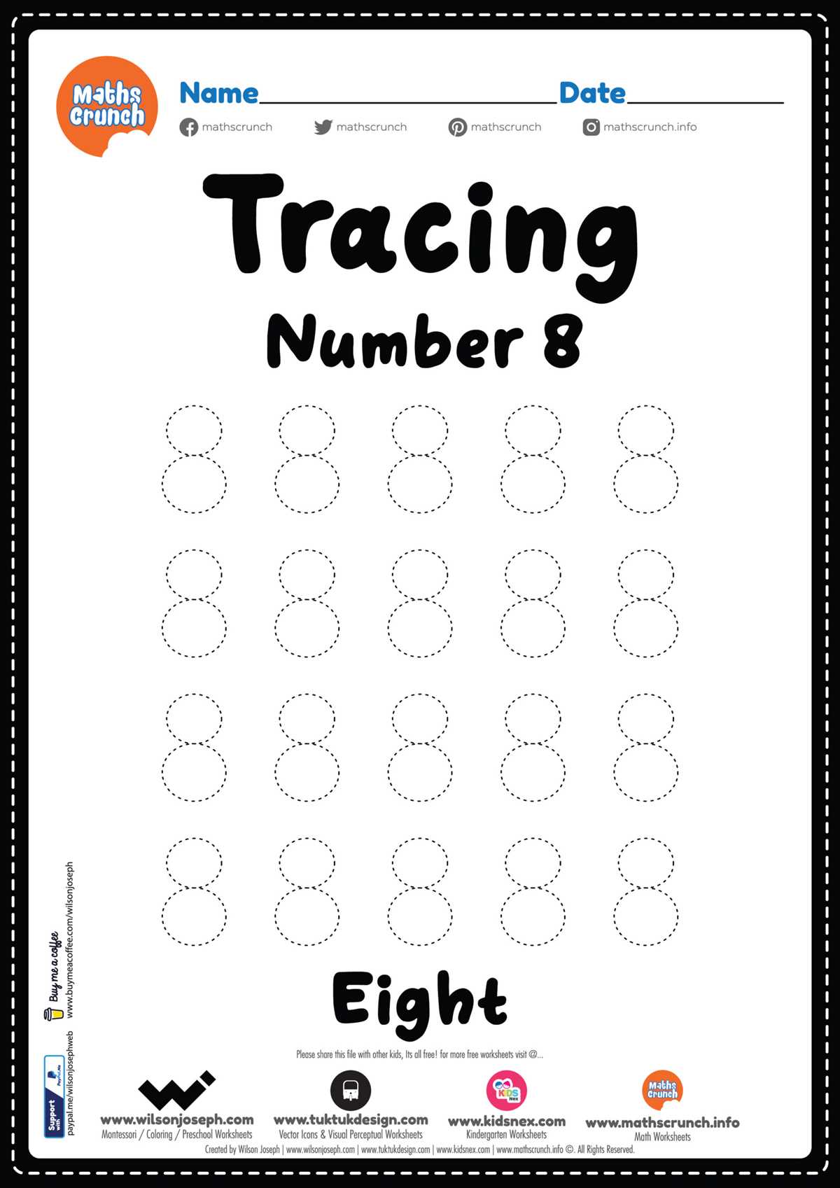 number eight worksheet