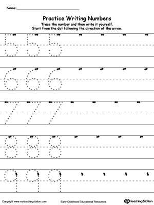 number handwriting practice worksheets