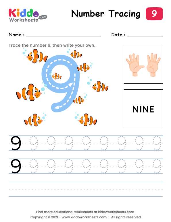 number nine worksheet
