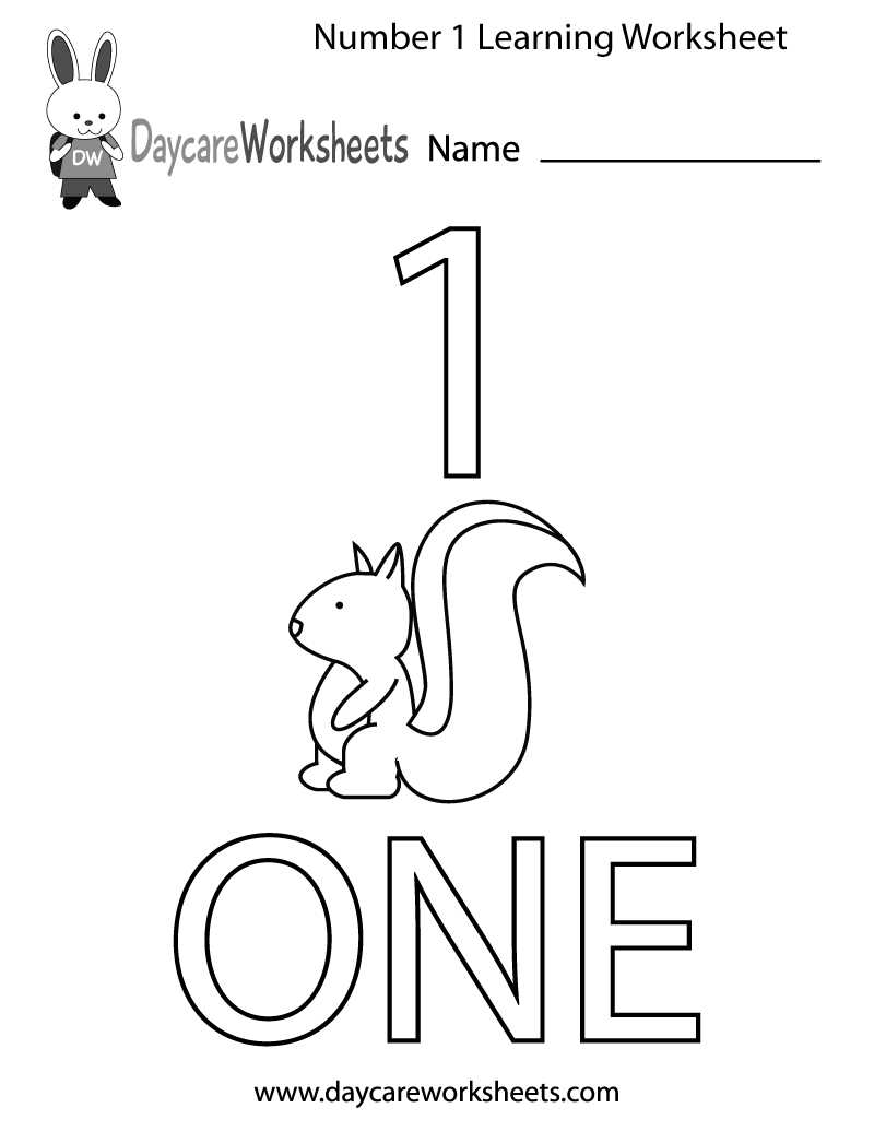 number one worksheets