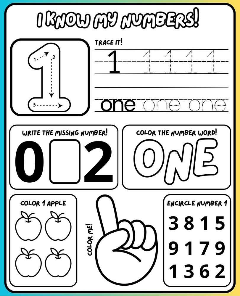 number one worksheets