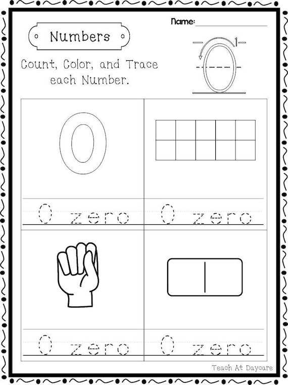 number zero worksheets
