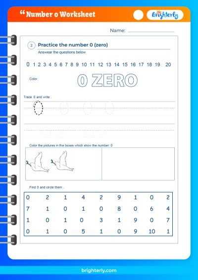 number zero worksheets