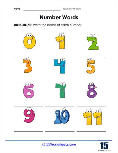 numbers and number names worksheet