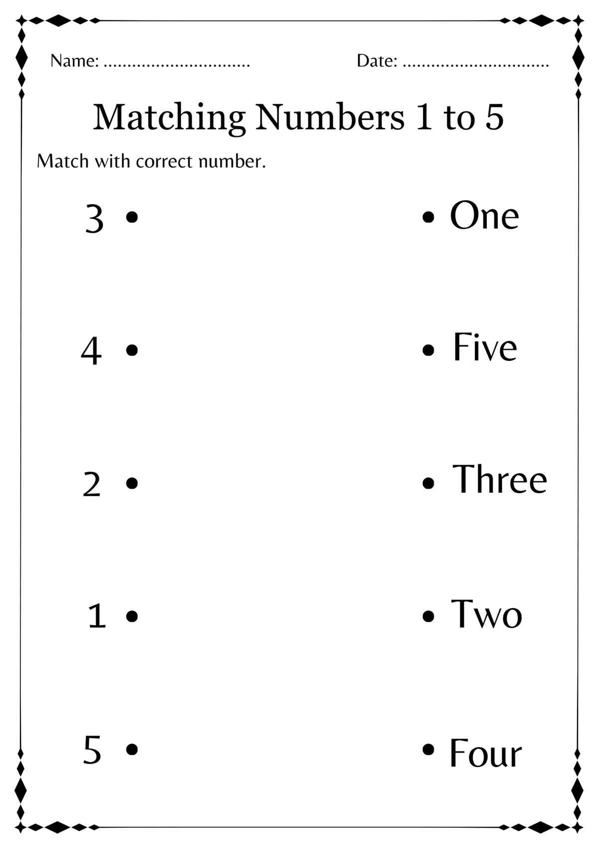 numbers to 5 worksheet