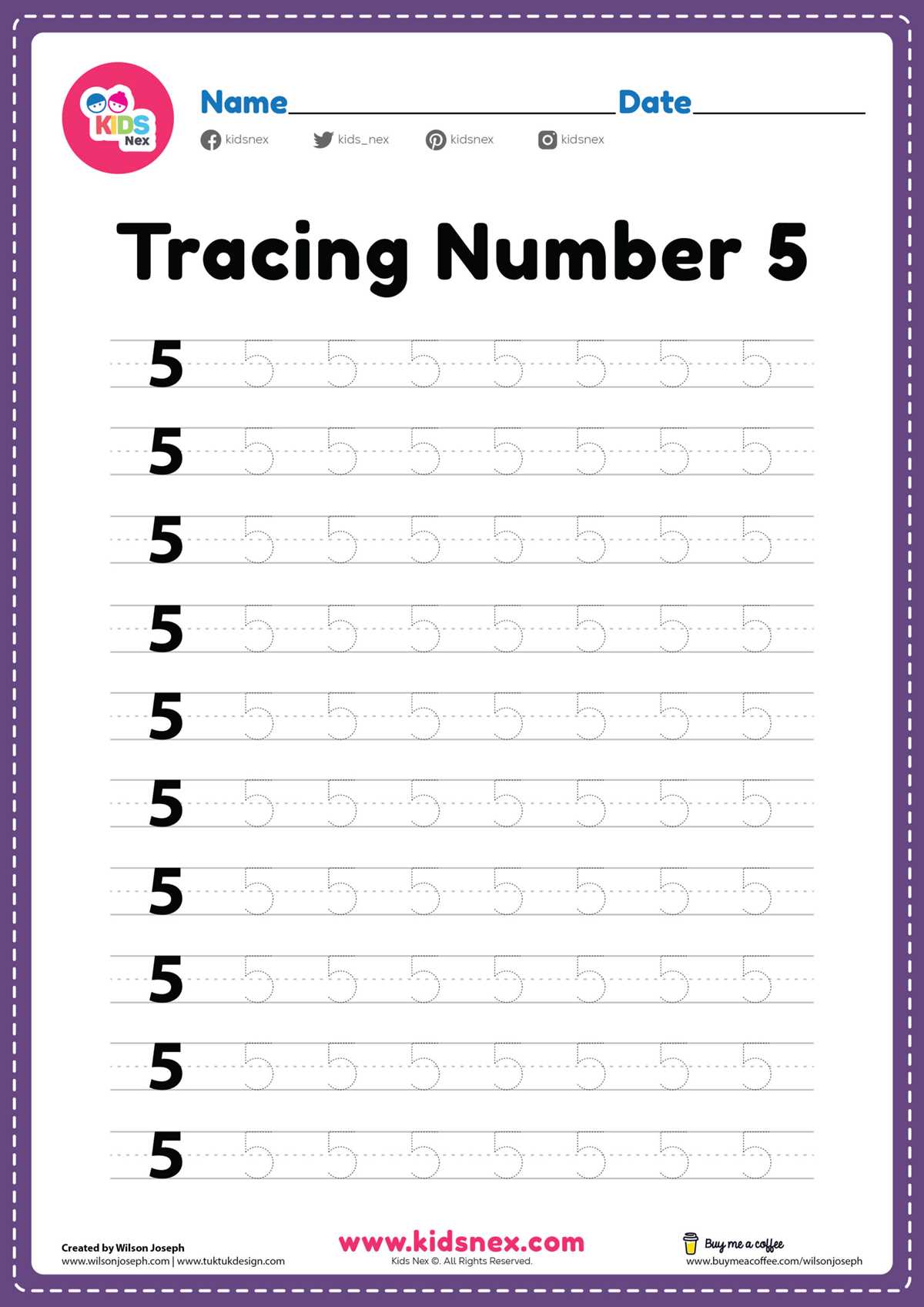 numbers to 5 worksheet