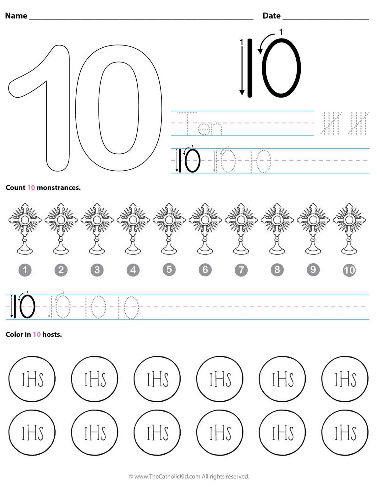 numbers worksheet for preschoolers