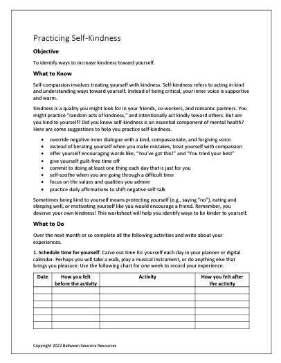 compassion worksheet
