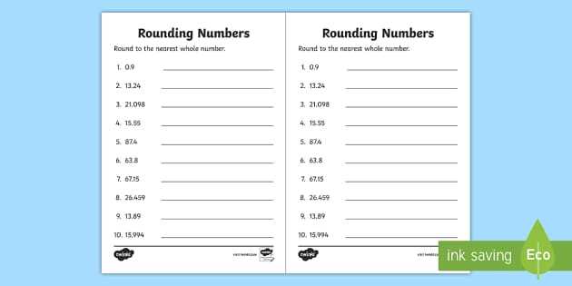 rounding with decimals worksheets