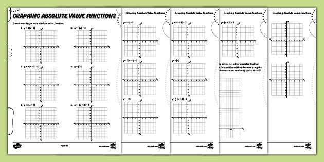 attributes of absolute value functions worksheet