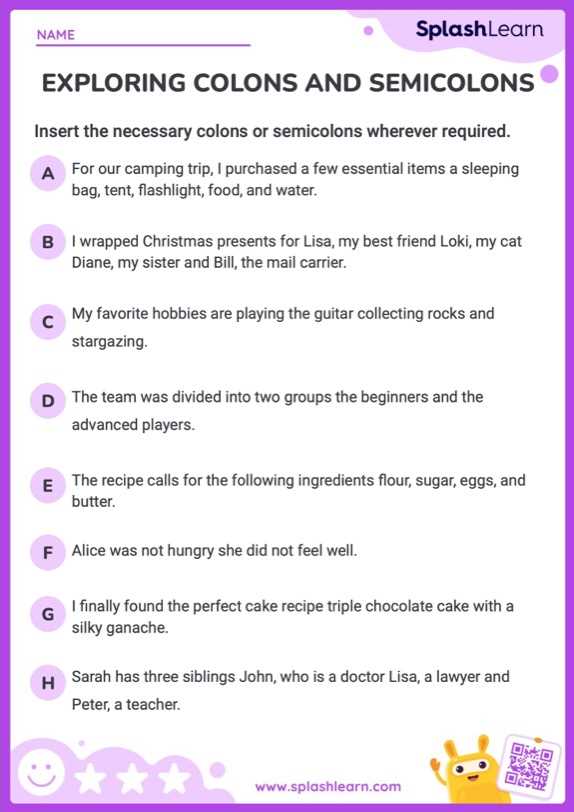 6th grade punctuation worksheets